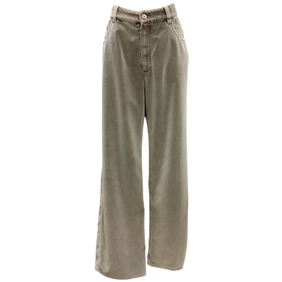 BRUNELLO CUCINELLI GREY MONILI BEAD EMBELLISHED CONTEMPORARY LOOSE FULL LENGTH V - Picture 1 of 7